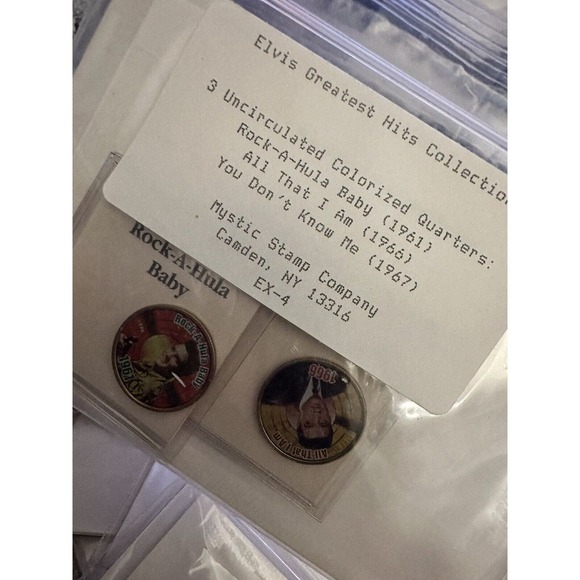 Elvis Presley Painted USA Quarters Mystic Lot 63+ commemorative authentic coins - Picture 6 of 11